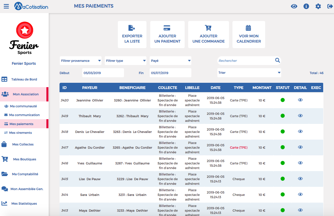 Logiciel de Gestion d'Association en Ligne  MaCotisation