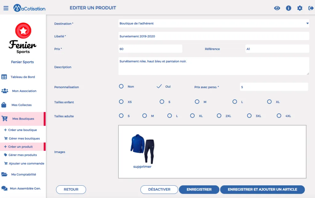 Boutique en ligne